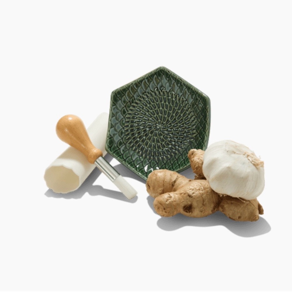 Green Ceramic Grater Set
